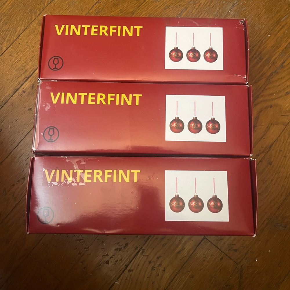 VINTERFINT Red Christmas Ornaments - (Discontinued Brand From IKEA